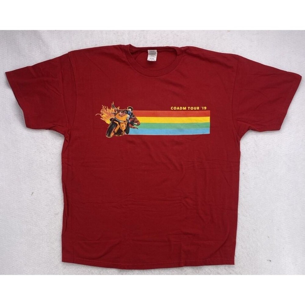 COADM Tour '19 Tee XL Red Motorcycle Graphic Shirt Hip Hop Concert B11
